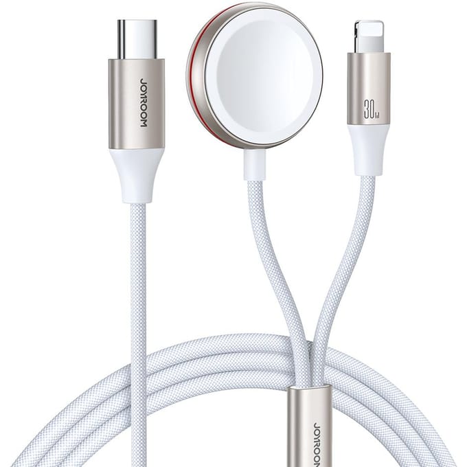 Joyroom Fast Charging Magnetic Charger 2-in-1 S-IW012 30W 1.5m (White)