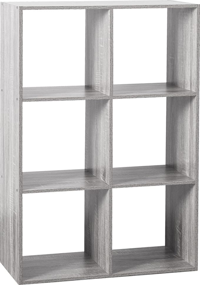 Atmosphera - Boekenkast - 6 Vaks - Hout - Grijs - 67,6 x 32 x 100,5 cm