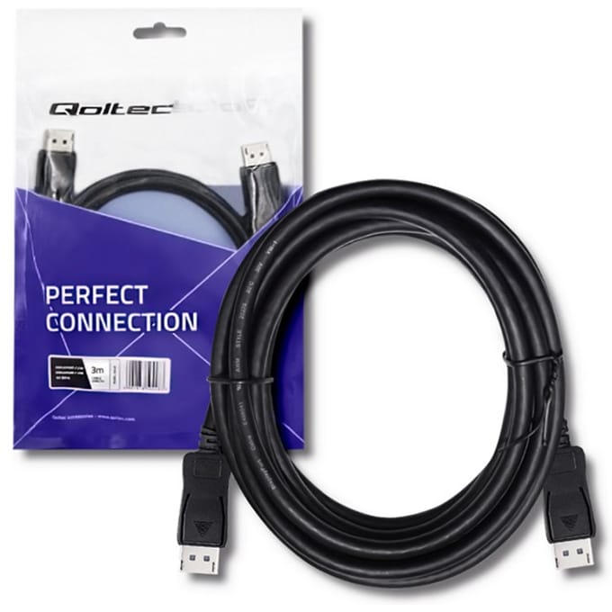 Qoltec DisplayPort v1.1 mannelijk |   DisplayPort v1.1 mannelijk |   4K |   3m