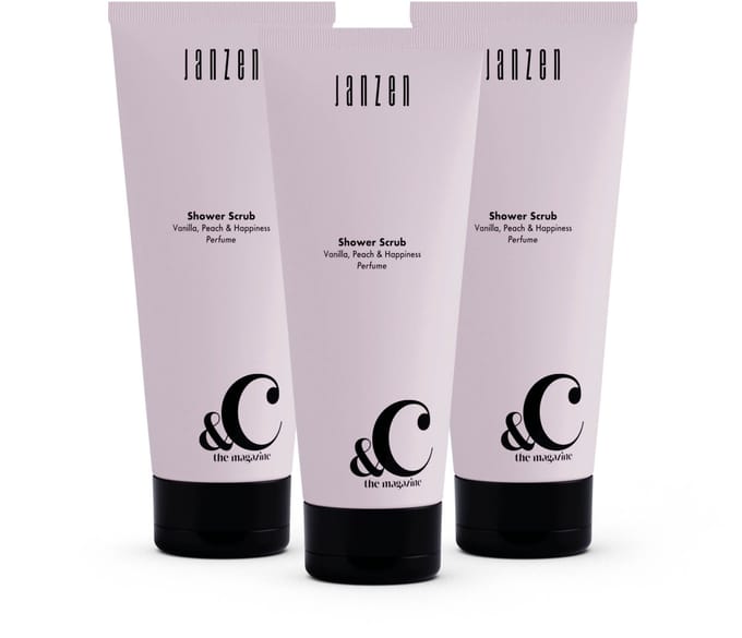 JANZEN Shower Scrub &C Vanilla Peach & Happiness 3-pack