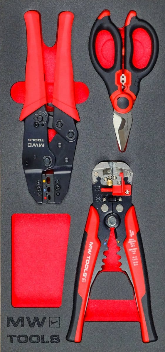 Elektriciteitsgereedschapset foam tray 3 delig MW Tools MWCUT3