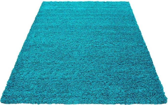 Hoogpolig vloerkleed Life - turquoise - 100x200 cm