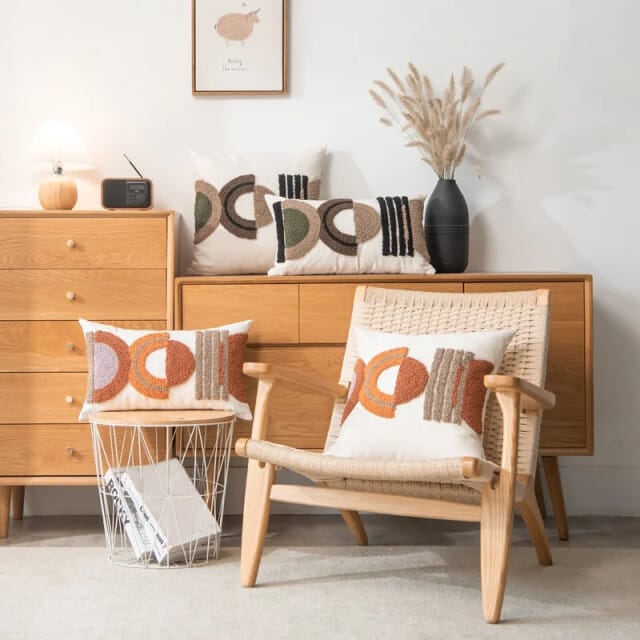 NOVÉE Embroidery boho brown | 45 x 45 cm | kussenhoes | katoen