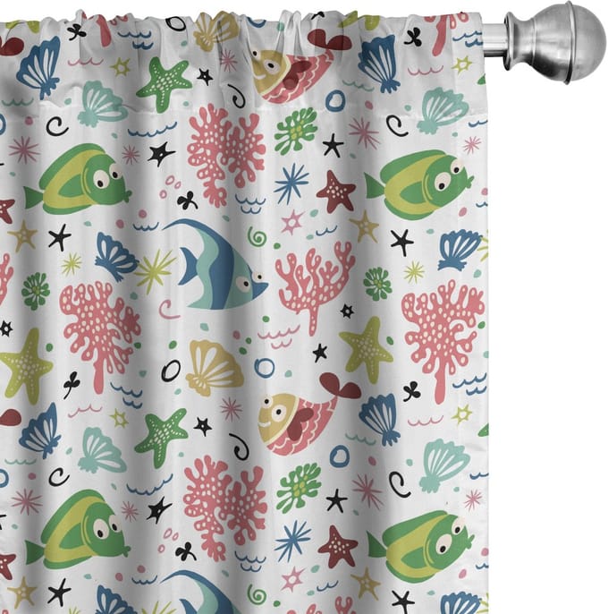 ABAKUHAUS Visgordijnen – 2x75x175 cm – microvezel – veelkleurig