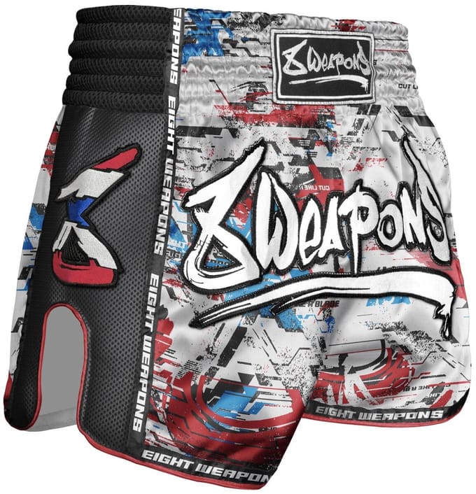 8 WEAPONS Muay Thai & Kickboksen Shorts Cut Like a Blade 2.0 Wit – Maat L