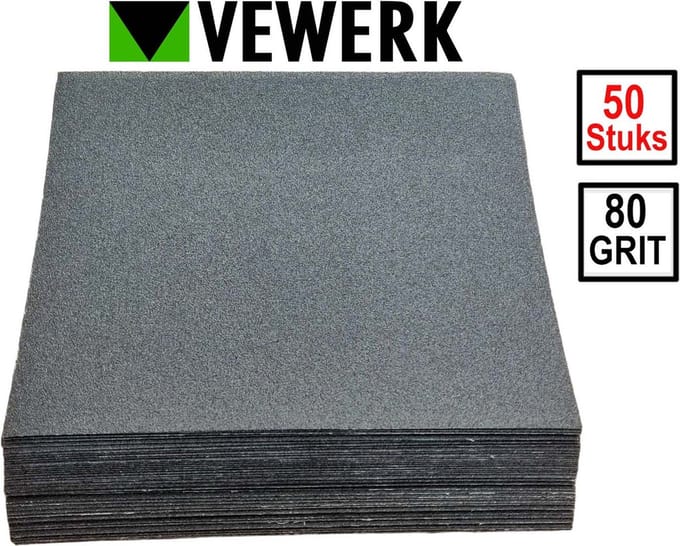 50 Vellen linnen schuurpapier / schuurlinnen korrel 80
