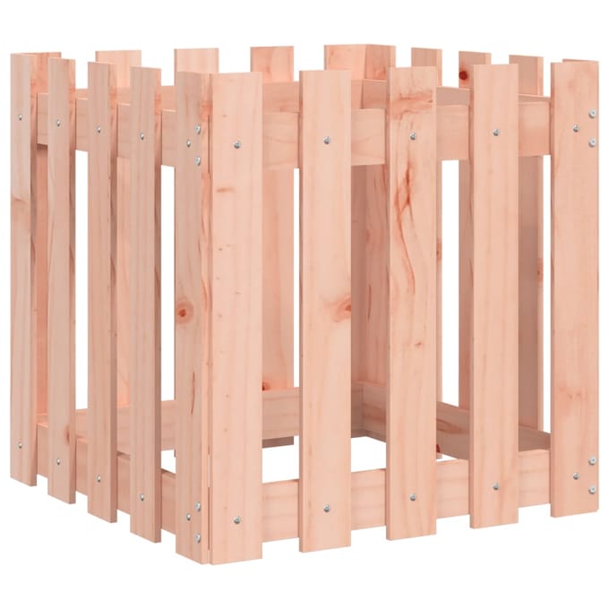 vidaXL - Plantenbak - met - hekontwerp - 50x50x50 - cm - massief - douglashout