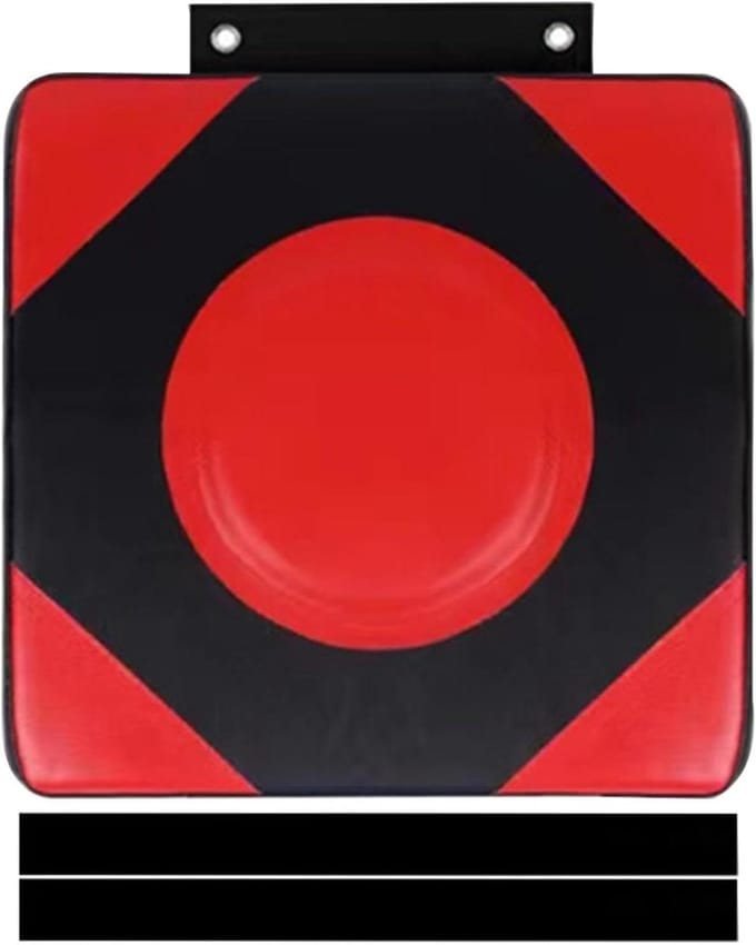 Wand Bokspad - Trainingskussen Boksen - Vechtsport Training - Verhoogd Middelpunt - 33 cm Breed - Rood