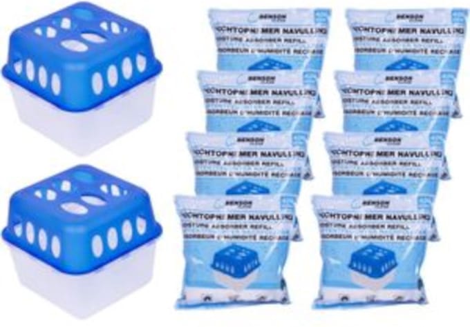 Benson clean vochtopnemers - 2 stuks - inclusief 8 navullingen van 400 gram