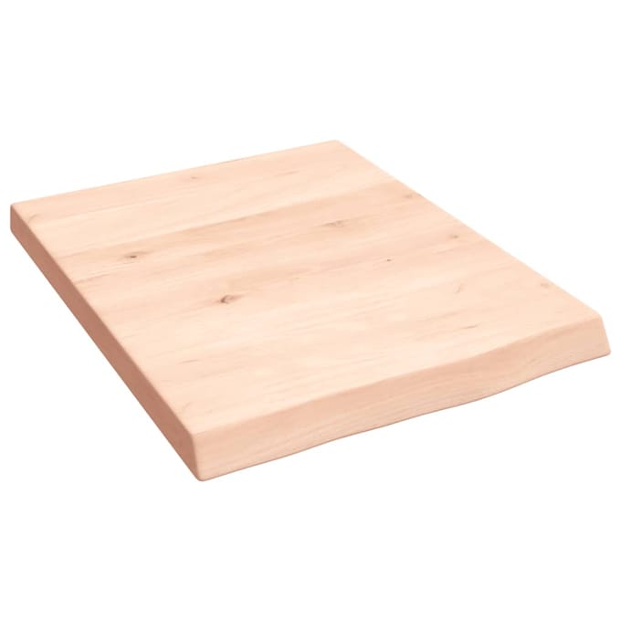 vidaXL - Wastafelblad - 40x50x(2-4) - cm - onbehandeld - massief - hout