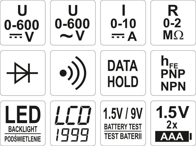 Yato YT-73081 MULTIFUNCTION DIGITAL METER