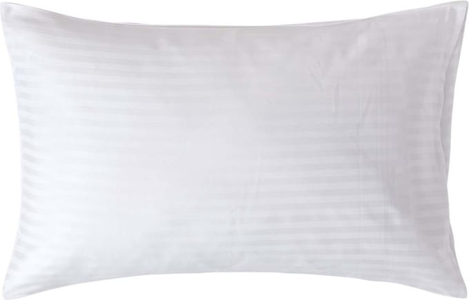 Homescapes Satijn Streep Katoen Kussensloop 50x75 cm – Wit – 100% Egyptisch Katoen – Draaddichtheid 330