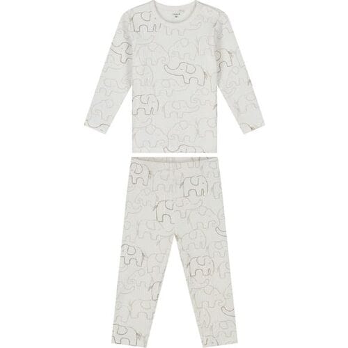 Prénatal peuter pyjama otis rib Ivory White 74 unisex