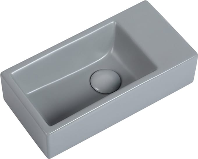 Fontein Mia 40.5x20x10.5cm mat grijs inclusief afvoerplug rechts