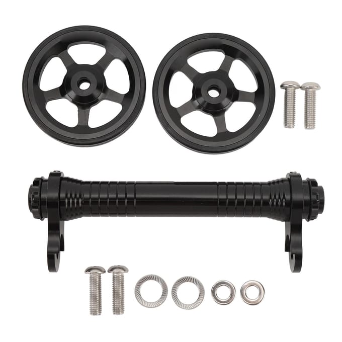 Roue Extensible de Vélo Télescopique Pliante Réglable Barre d'Extension en Alliage d'Aluminium Accessoires Faciles pour le Cyclisme noir