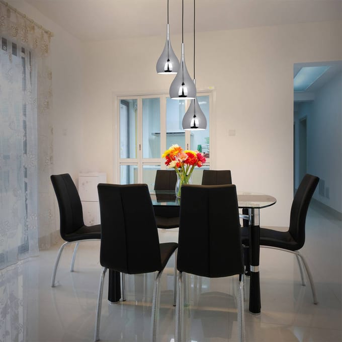 Hanglamp "Style" E27 fitting Chroom Metaal Druppelvorm