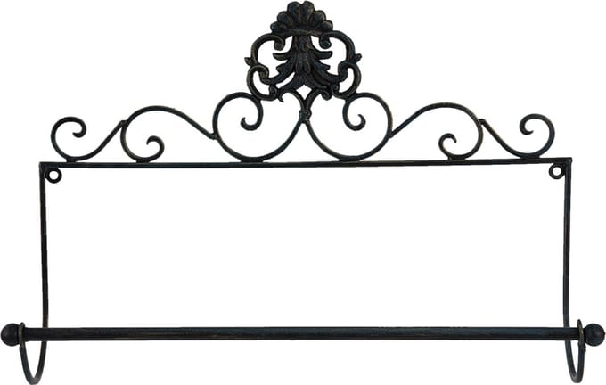 Clayre & Eef Keukenrolhouder 44x10x29 cm Zwart IJzer