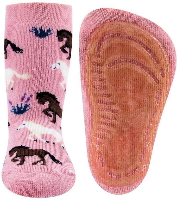Ewers antislip sokken Paarden- Roze