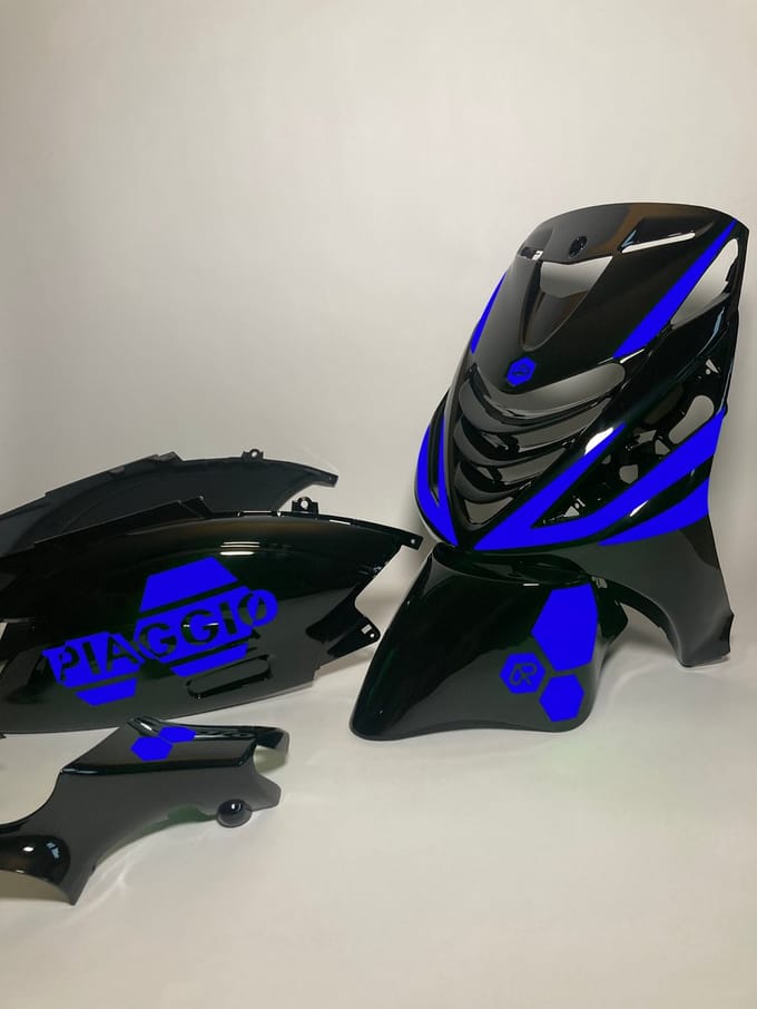 Piaggio Zip Stickerset - Hexa - Blauw