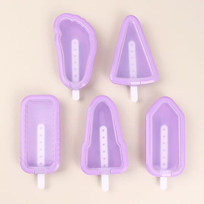 5PCS/set Moule à Glace d'Été Fait Maison en Silicone avec Formes Multiples pour Outils Ménagers de Fabrication de Glace bleu