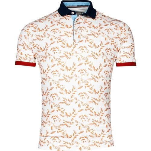 Baileys Polo Piqué Two-Tone Leaves Pattern Red Earth / male