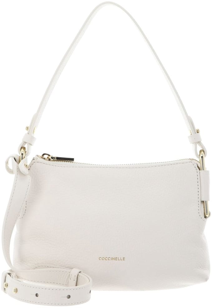 COCCINELLE Leren schoudertas Rebekka Mini Bag Grained Leather Pearl crème
