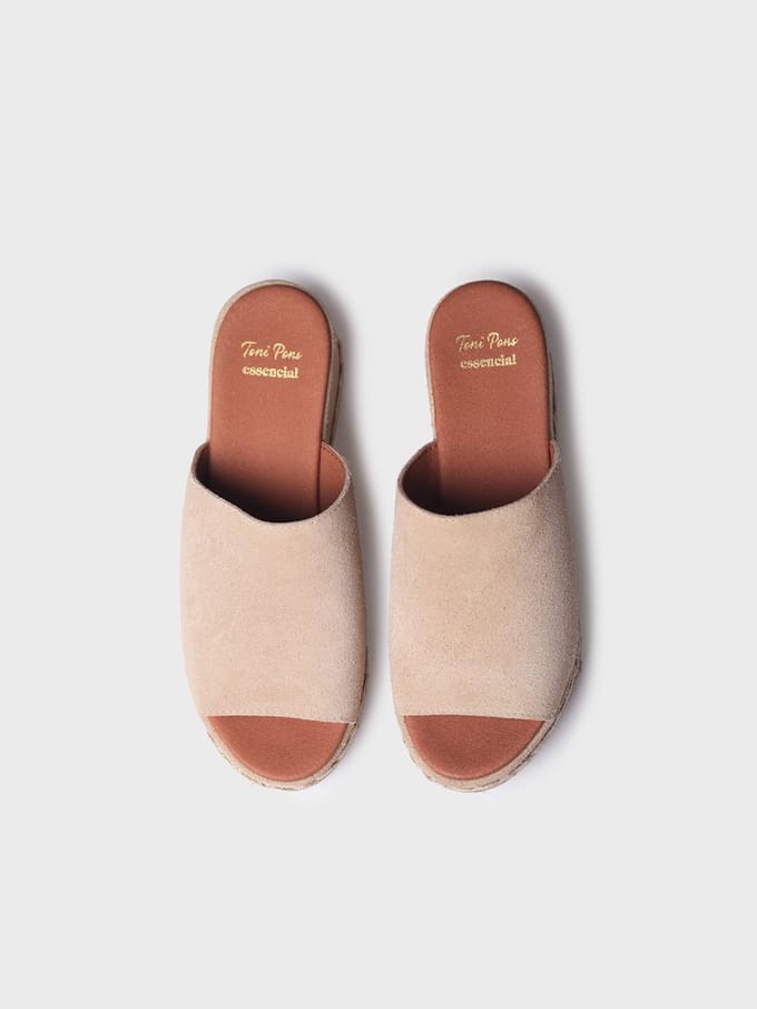 Dames espadrille zonder achterkant van suède | PAULINA