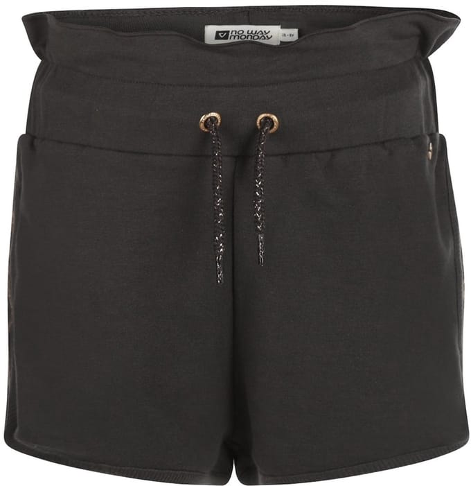 No Way Monday Joggingshort met bies zijnaad goud Dark Grey maat 152