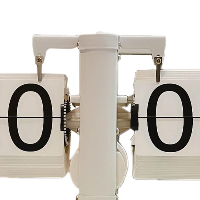 Digitale Neerklapklok Stil Nauwkeurige Mechanische Tafelklok voor Woonkamer Studeerkamer Enkel beige