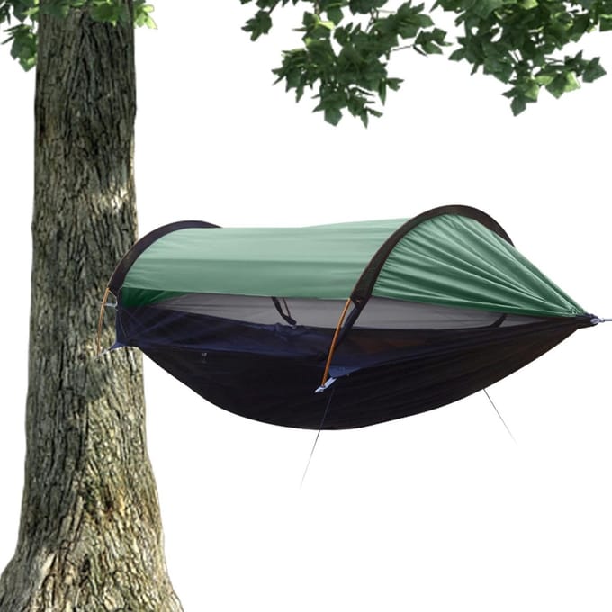 Hangmat Tent - Kampeerhangmat Dubbel - Outdoor Ontspanning - Met Geïntegreerd Muggennet - 270 x 140 cm - Groen