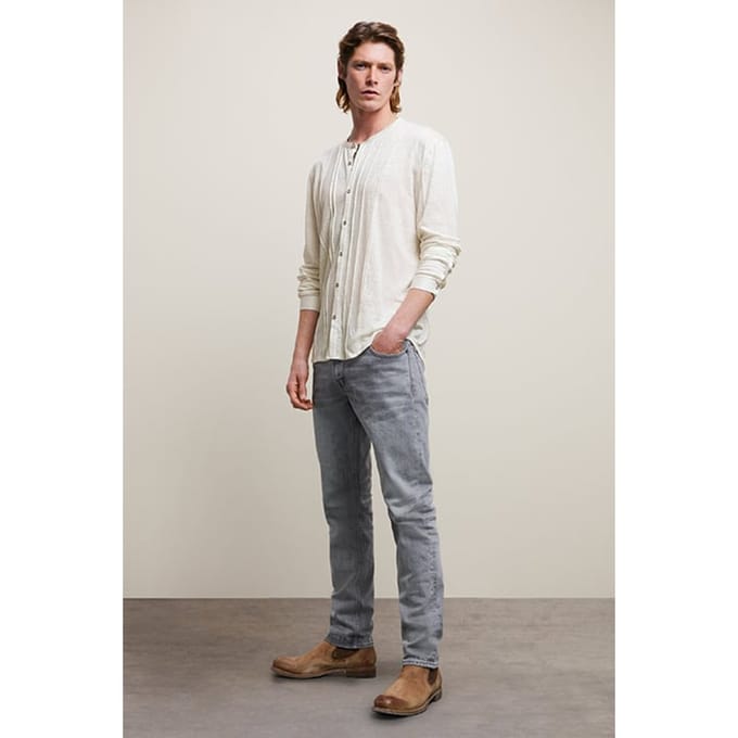 John Varvatos Dyckman Regular Fit Ls Band Collar Shirt Egg Shell Größe: XXL | Casual hemden Outlet | Herren