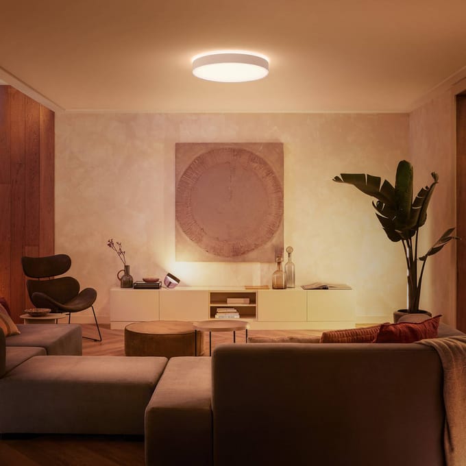 Philips Hue Enrave plafondlamp - warm tot koelwit licht - wit - 55cm - 1 dimmer switch