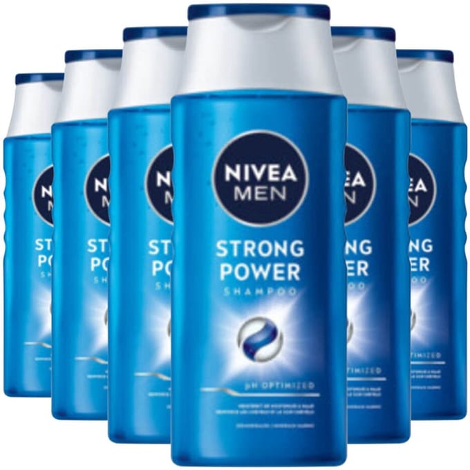 NIVEA Men Shampoo Strong Power - 6 x 250 ml - Voordeelverpakking