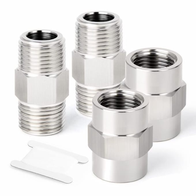 Store_9 - Slangkoppeling - Roestvrij staal - 4 stuks 1/4" x 1/4"