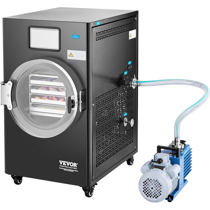 Vacuümvriesdroger 4-laags Fruit Groente Vriesdroogmachine Zwart