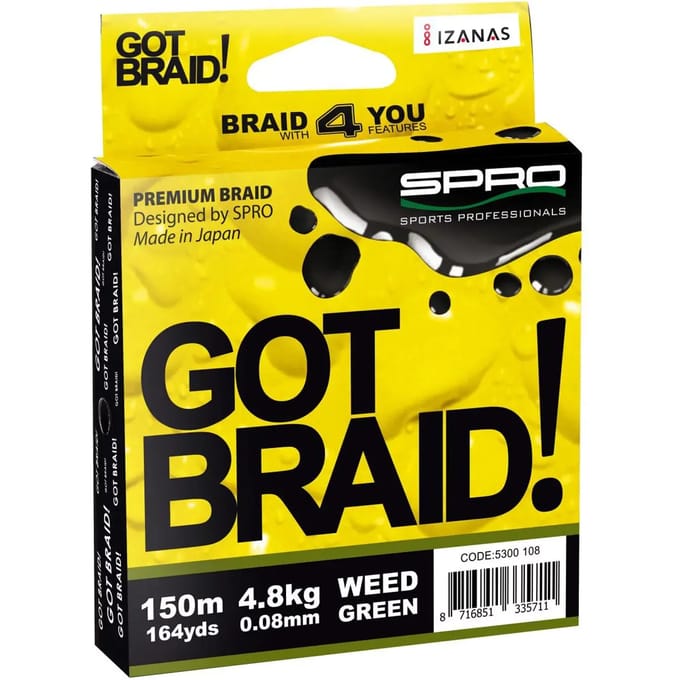 GOT BRAID! Green - 150m SPRO - Snoek Lijn - Snoeklijn- Snoek Draad - Snoekdraad -
