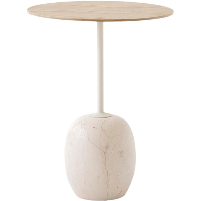 &Tradition - Lato Bijzettafel - Lacquered Oak & Crema Diva Marble - Ø40 cm - beige