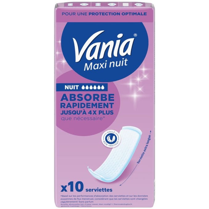 Vania Maxi Nuit 10 maandverbanden