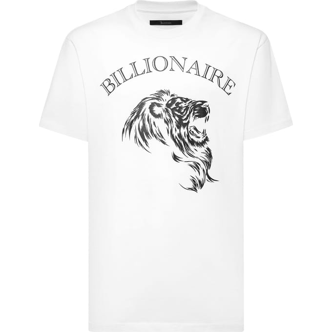 Embroidered Round Neck T-Shirt Lion
