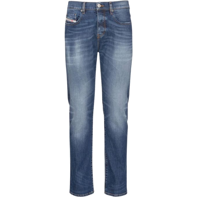 Diesel D-strukt Grote Patch Blauwe Denim Broek