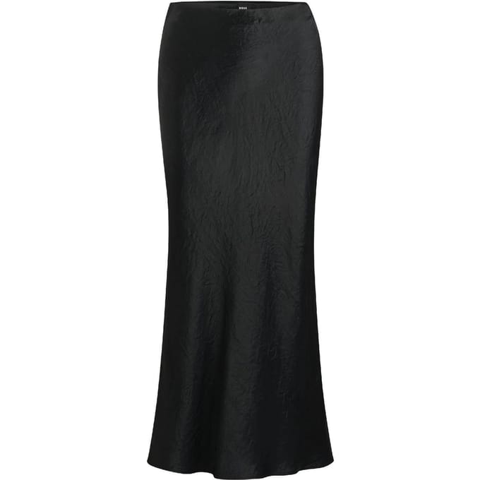 Boss Vesatie gekreukte maxi-rok voor dames (Zwart)