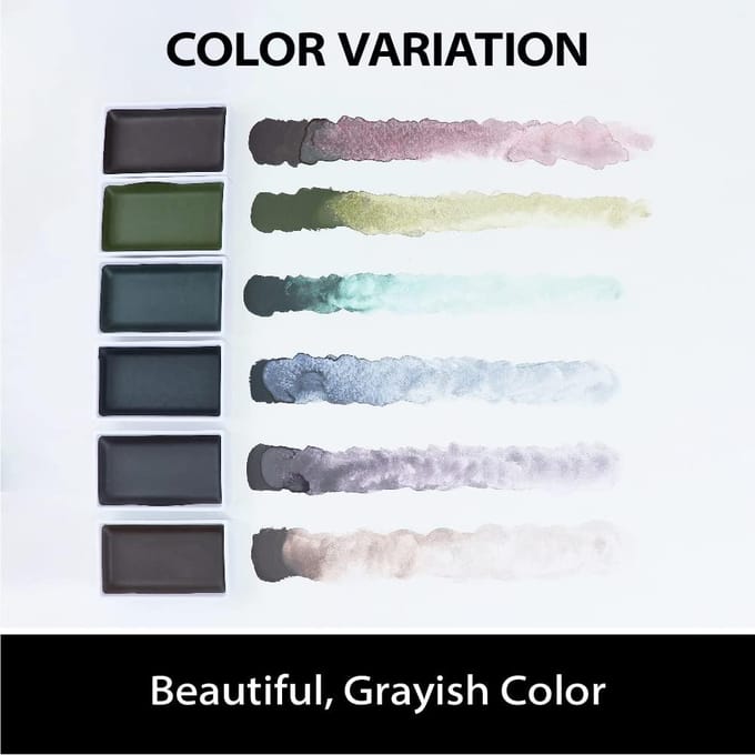 Kuretake Gansai Tambi Facial Aesthetic Graphite Colors 6-color Set