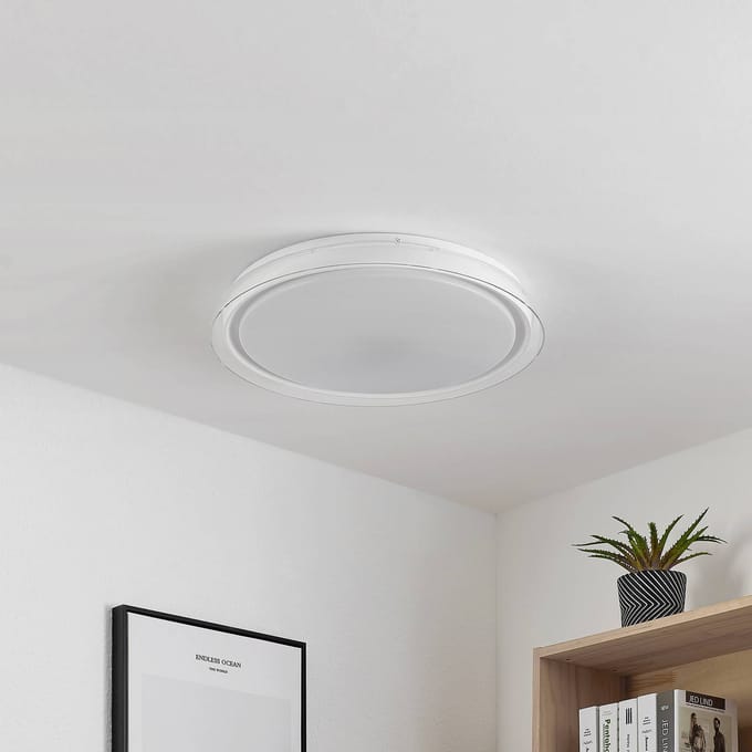 Lindby LED plafondlamp Sleya Ø 50 cm, wit, CCT, dimbaar