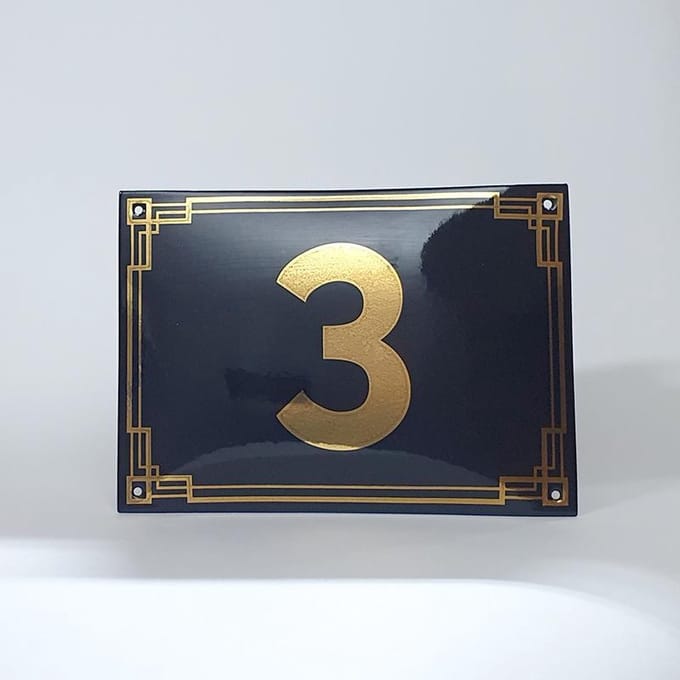 Art deco | jaren ’30 | luxe emaille huisnummer - 3