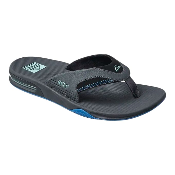 Reef Fanning gunmetal/Ocean Heren Slippers - Donkergrijs/Blauw - Maat 42
