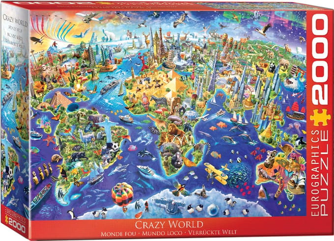 Eurographics - Gekke Wereld [Crazy World] - 2000 stukjes 97×68cm (b×h) - Legpuzzel