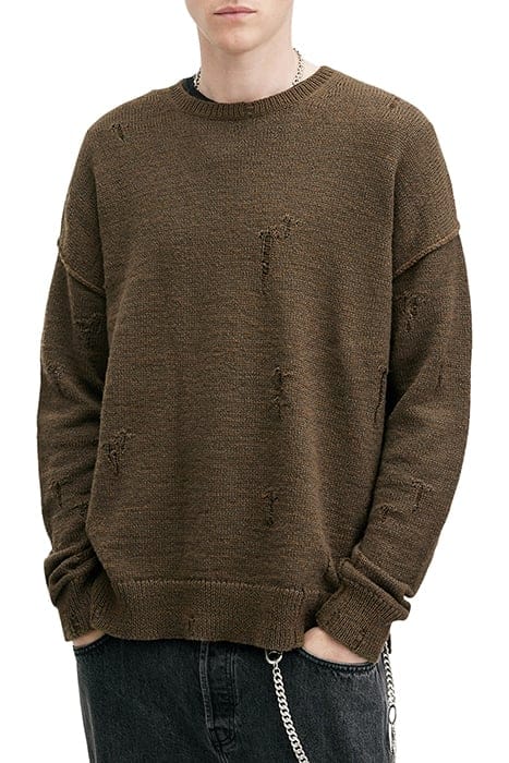 AllSaints Ektarr Crew Taupe Maat: XXL | Sweaters Outlet | Heren | Bruin