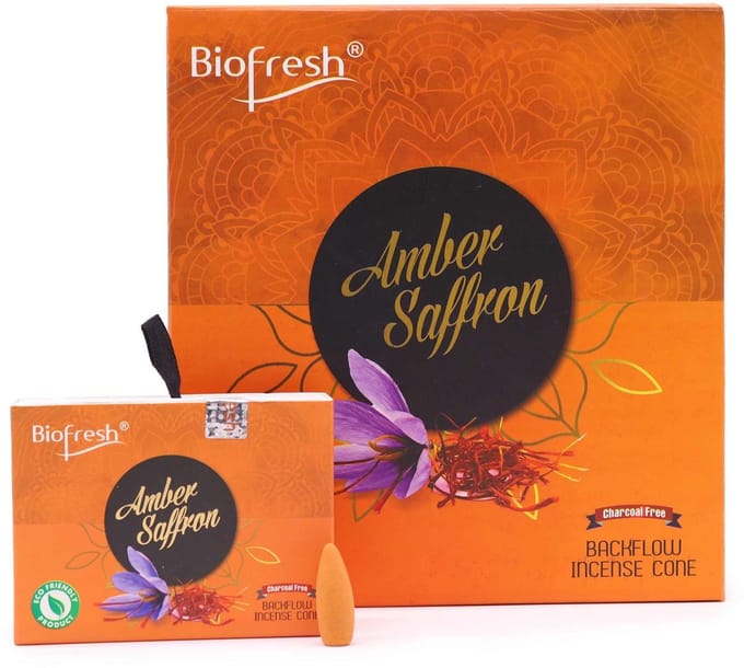 Biofresh Backflow Incense Cones (40 cones) - Amber Safron