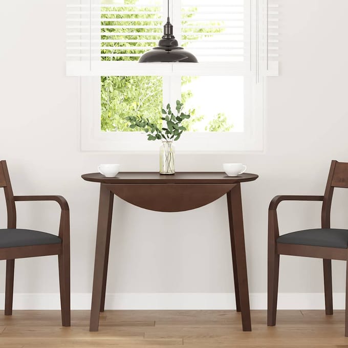 vidaXL - Eettafel - bruin - massief - hout - rubber