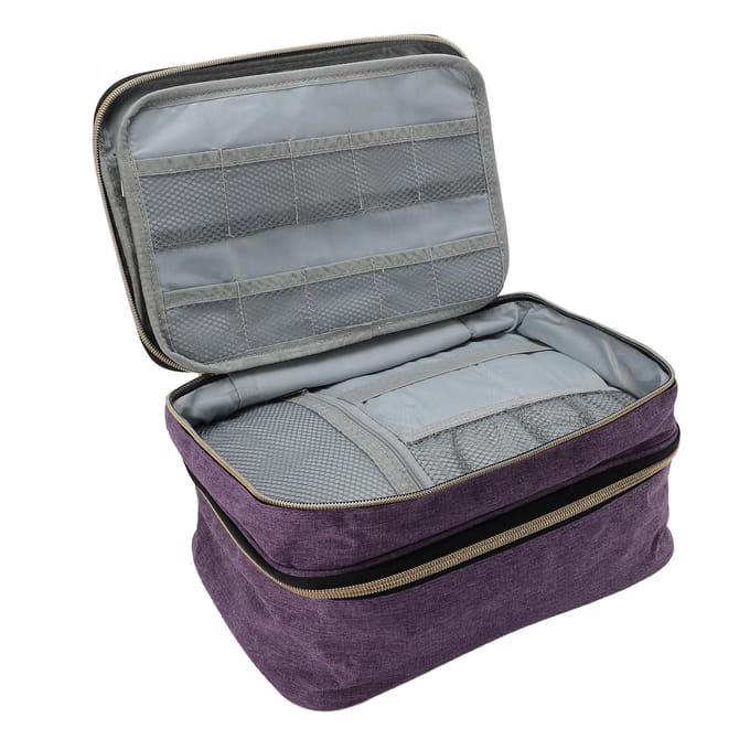 Organisateur d'Accessoires de Couture Double Couche Compartiments Multiples Polyester Imperméable Couture noir